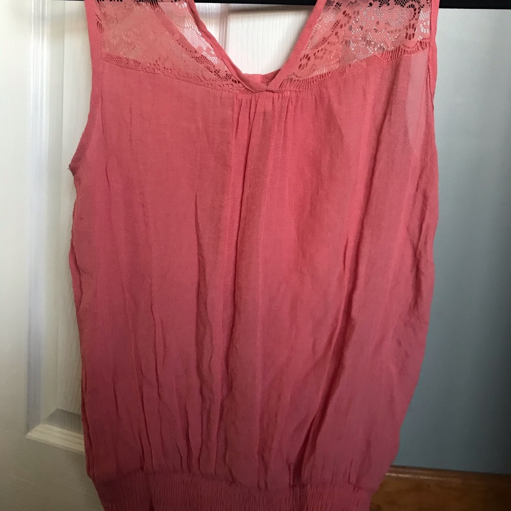 Pink open Back Tank Top